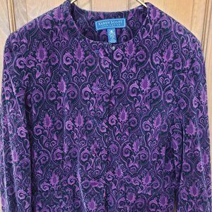 Karen Scott Velvet Abstract Filigree Cropped Blazer Sz 12